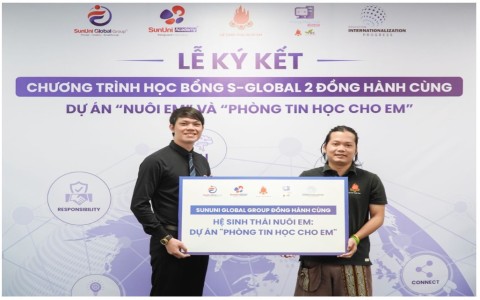 Học bổng S-Global giai đoạn 2 đồng hành cùng Hệ sinh thái nuôi em qua dự án “Phòng tin học cho em”