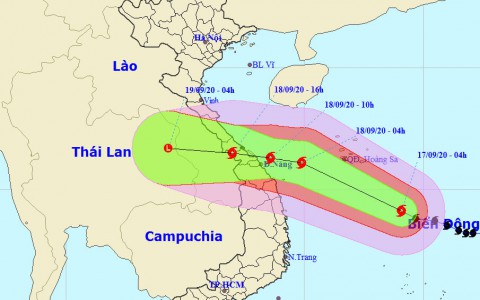 Bão số 5 gây mưa rất to ở nhiều nơi từ chiều nay