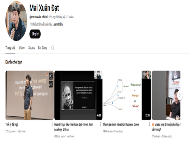 Mai Xuân Đạt Official – Mỗi ngày một chút tư duy Quản Trị Đúng để hạnh phúc và hiệu quả hơn