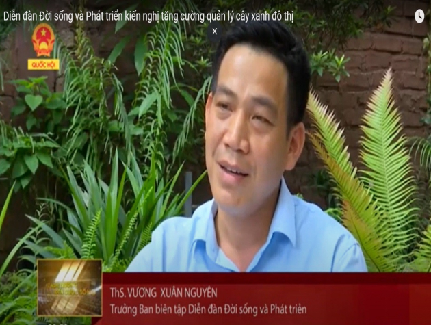 Nhà báo Vương Xuân Nguyên cùng các chuyên gia kiến nghị tăng cường quản lý cây xanh đô thị