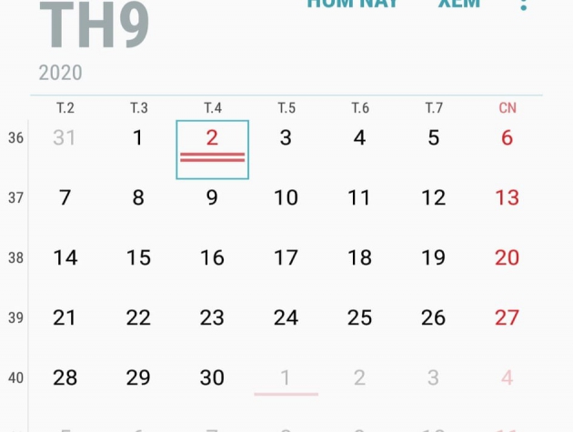 Lịch nghỉ chính thức ngày Quốc khánh 2/9 năm 2020